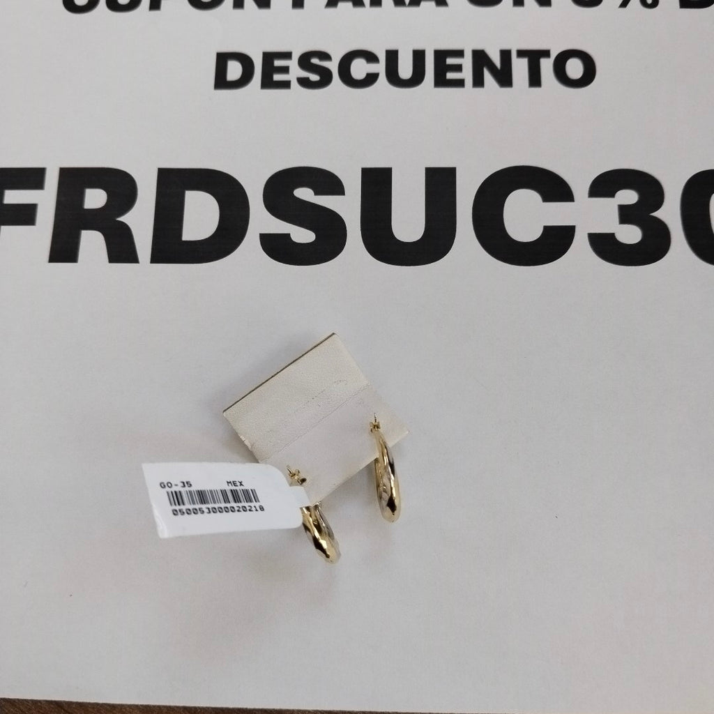 ARETES TEJIDO ARRACADA TRENZADA COMBINADA 14K 1.8 GR (NUEVO)