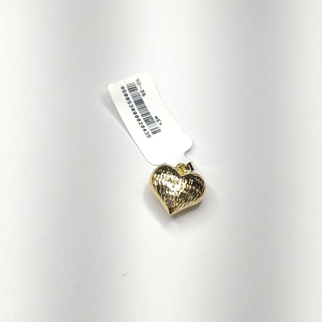 DIJE TEJIDO CORAZON LABRADO 14K 1 GR (NUEVO)