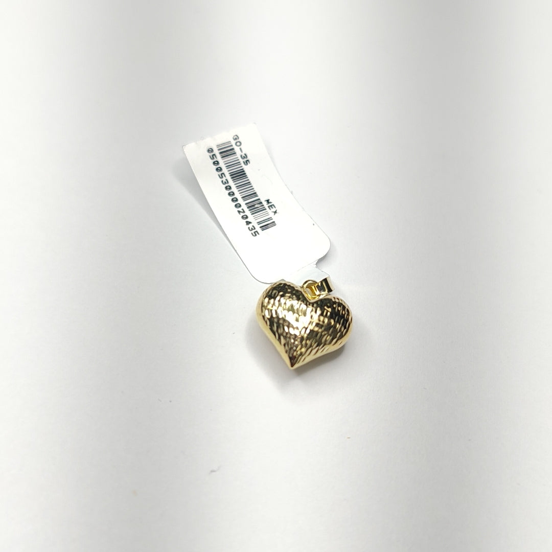 DIJE TEJIDO CORAZON LABRADO 14K 1 GR (NUEVO)