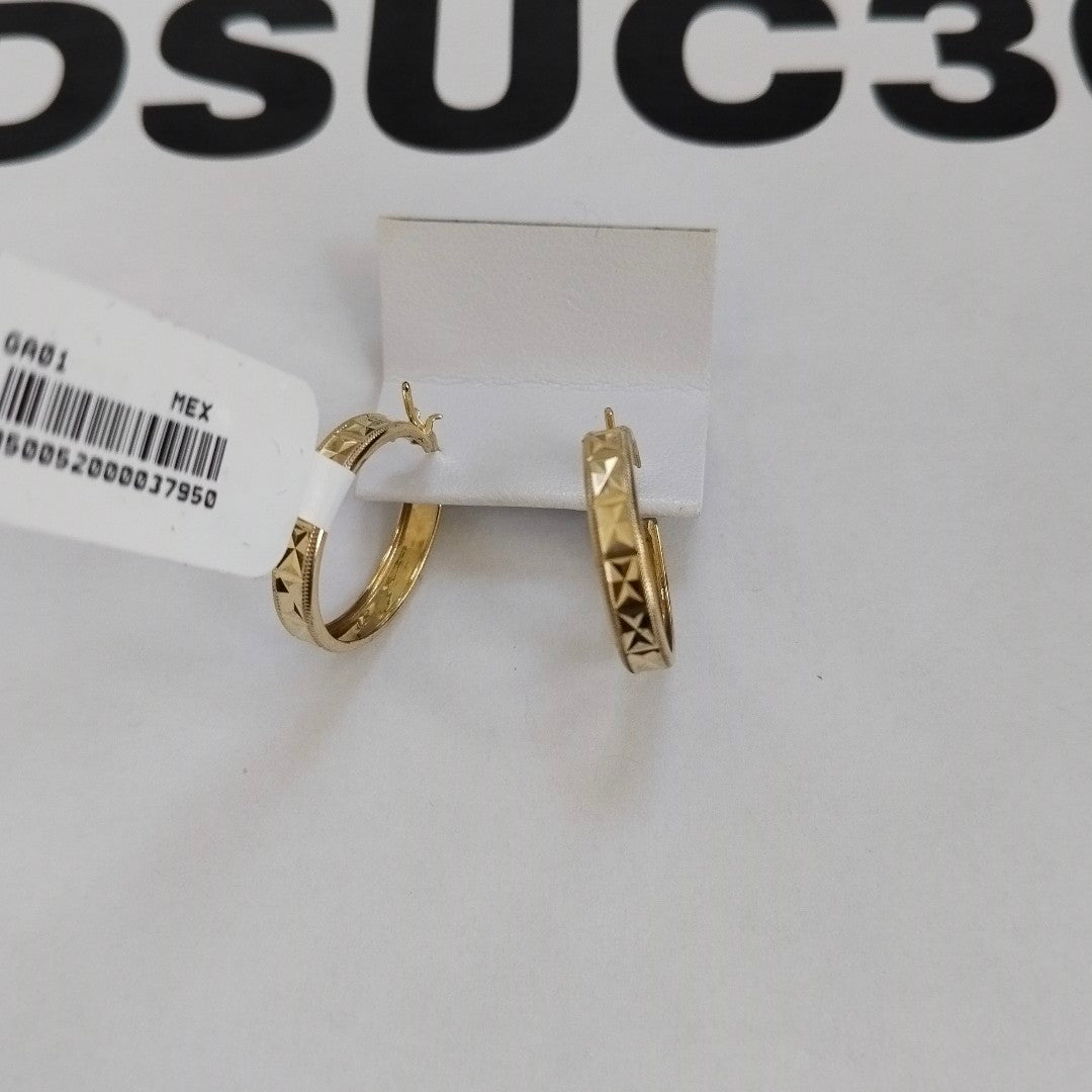ARETES ARRACADAS LABRADAS 10K 2.4 GR (NUEVO)