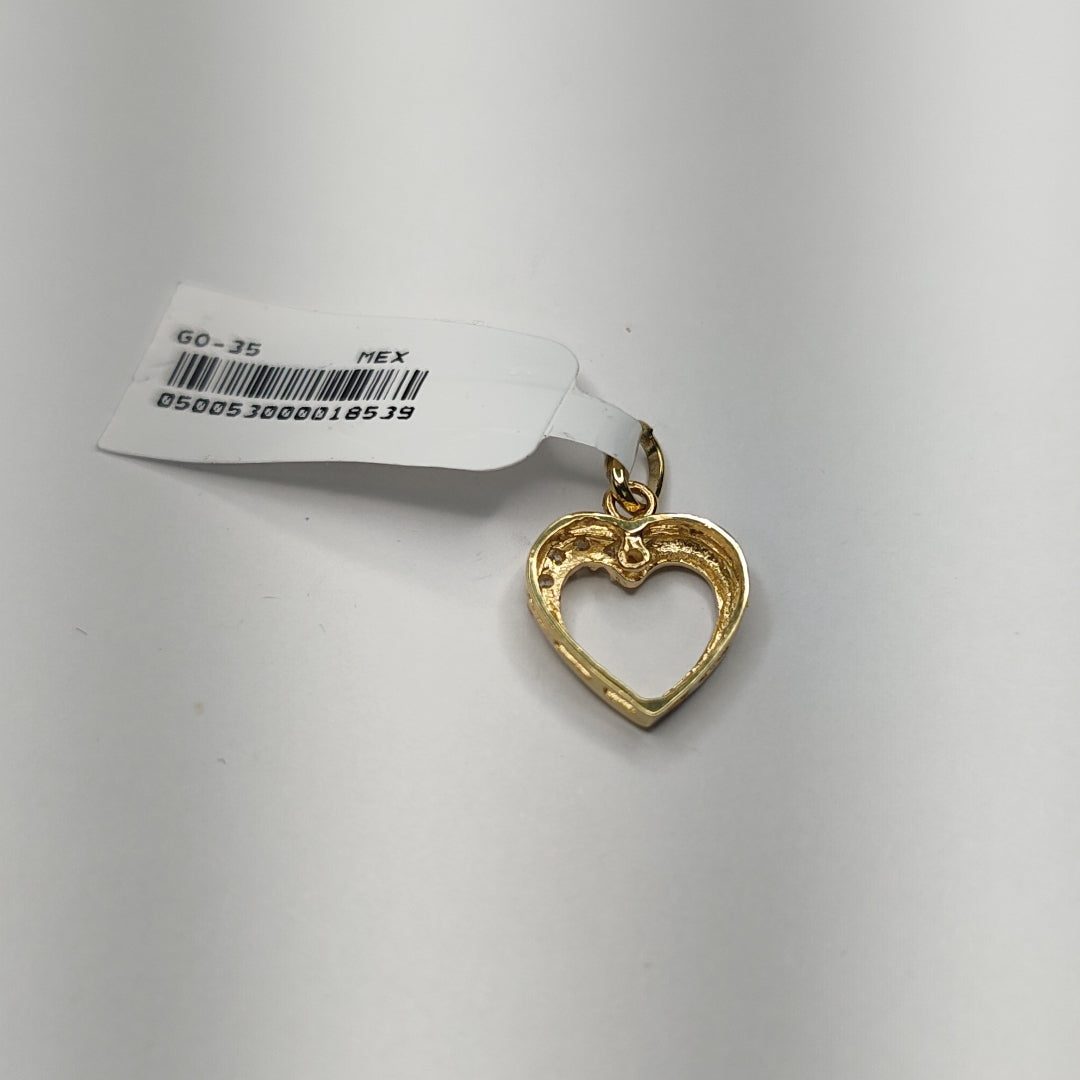 DIJE CORAZON CON CIRCONIAS 14K 1.4 GR (NUEVO)