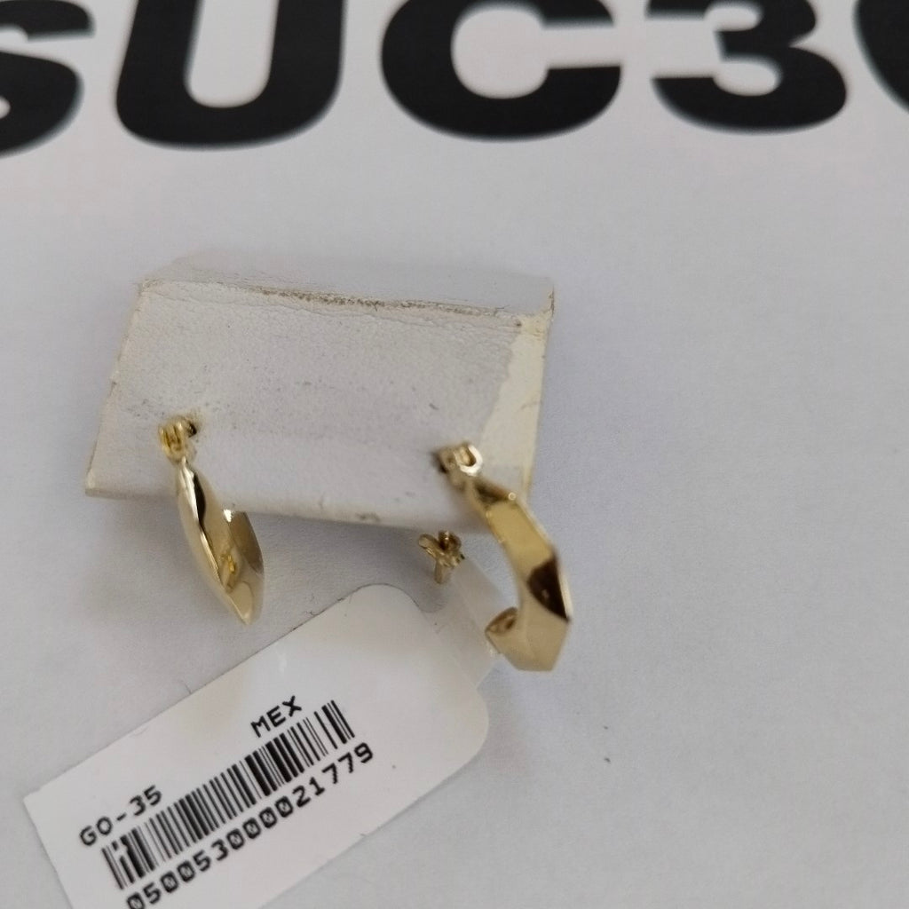 ARETES TEJIDO ARRACADA FACETADA 14K 1.3 GR (NUEVO)