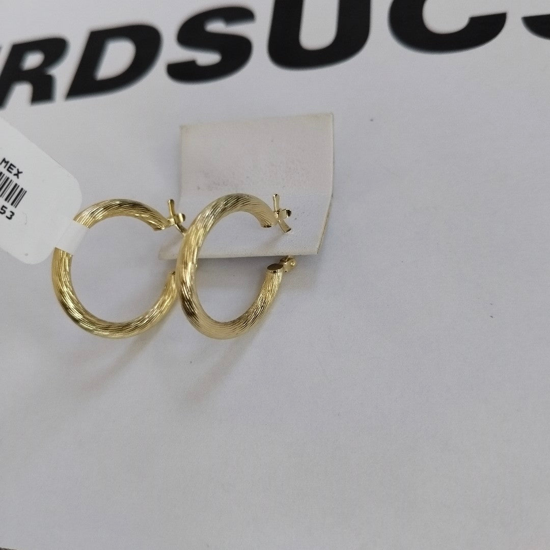 ARETES TEJIDO ARRACADAS ASTRIADAS 14K 2.9 GR (NUEVO)