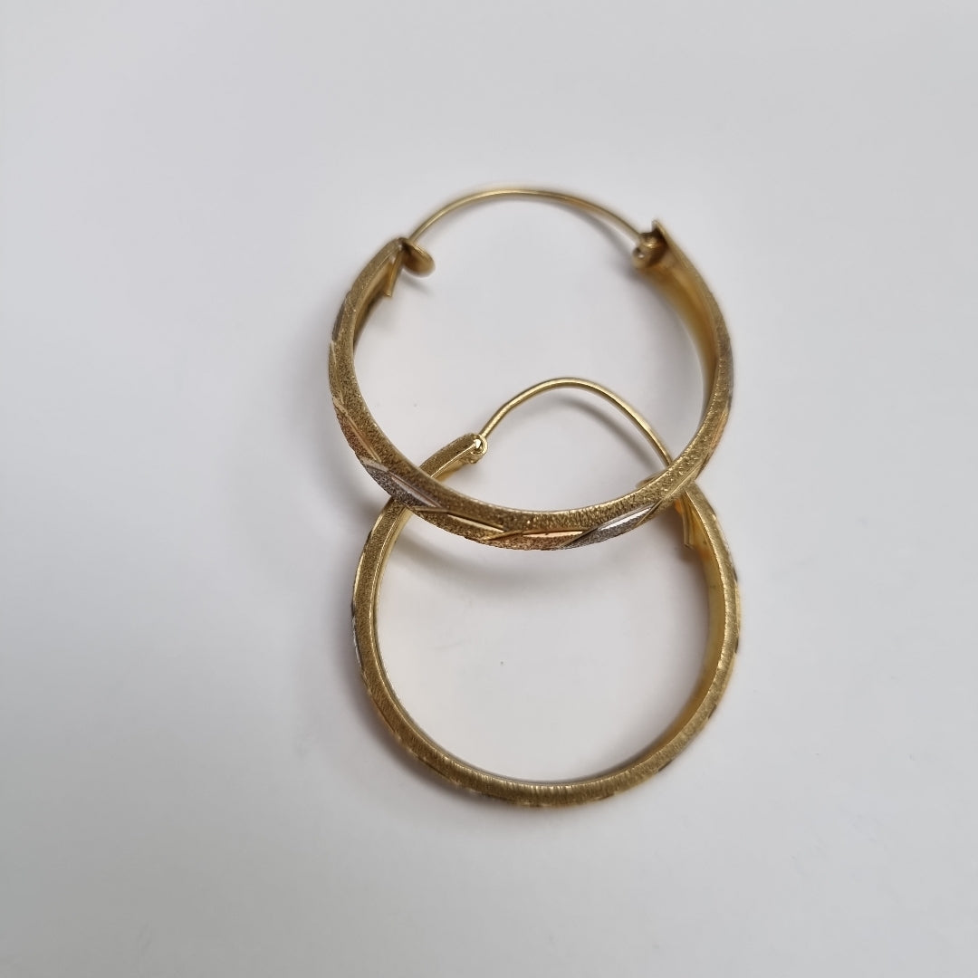 ARRACADAS PAR ORO, ORO COMBINADO 14 K 3.7 GRMS (SEMINUEVO)