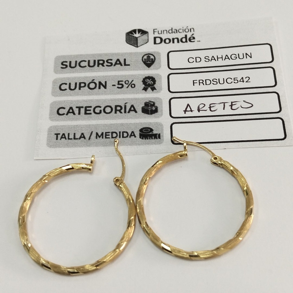 ARRACADAS PAR ORO 14 K 2.5 GRMS (SEMINUEVO)