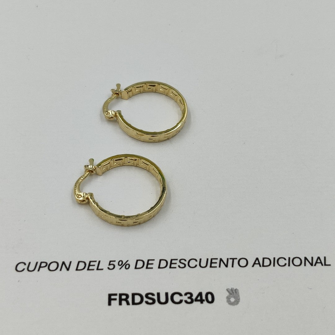 ARETES TEJIDO ARRACADAS TIPO GRECAS 14K 2.1 GR (NUEVO)