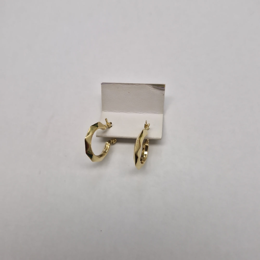 ARETES TEJIDO ARRACADAS FACETADAS 14K 1.7 GR (NUEVO)