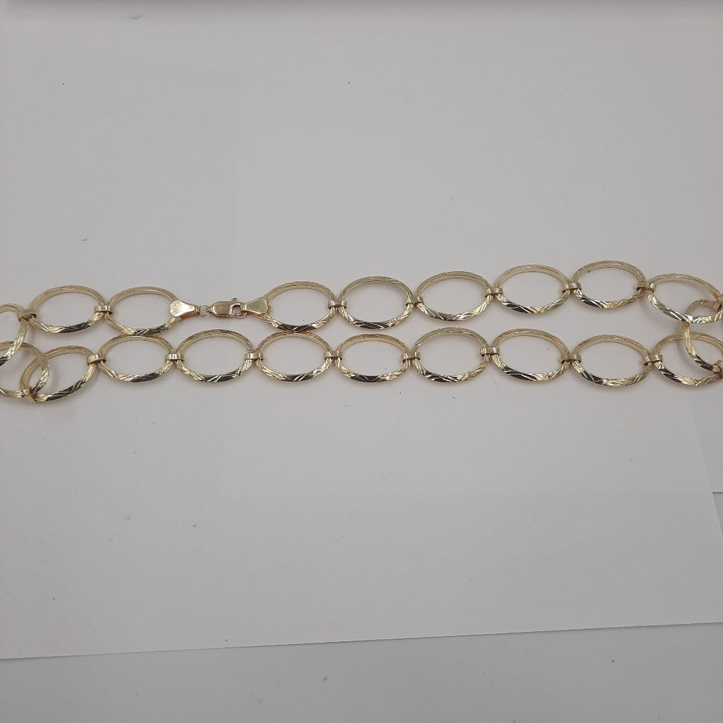 CADENA GARGANTILLA AROS OVALADOS 14K 55 CM 10.9 GR (NUEVO)