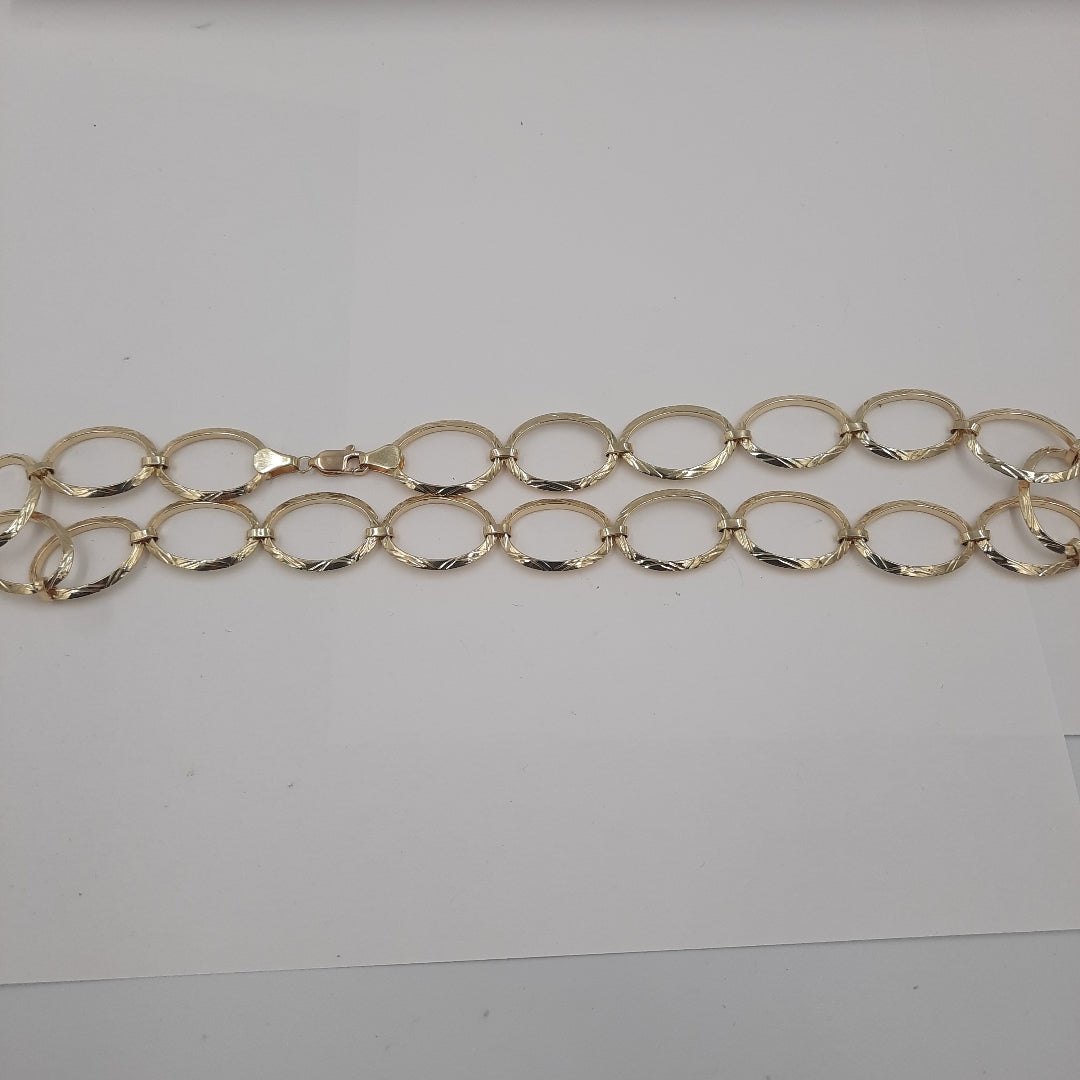 CADENA GARGANTILLA AROS OVALADOS 14K 55 CM 10.9 GR (NUEVO)