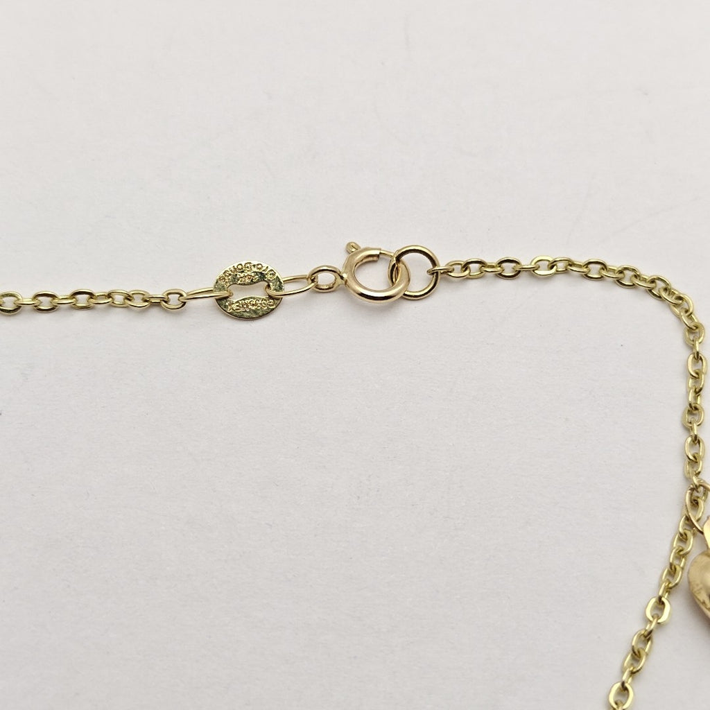 PULSERA ESP CON FIG CORAZONES 14K 18 CM 1.8 GR (NUEVO)