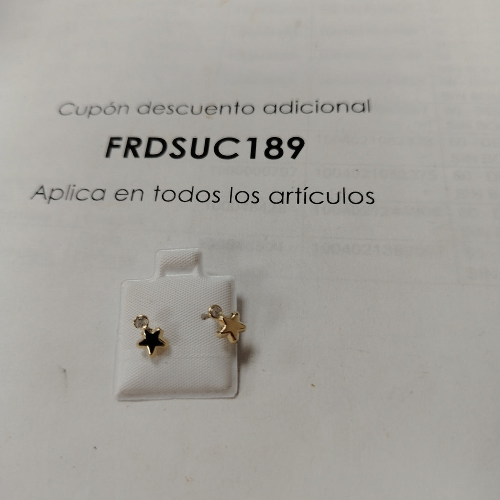 BROQUELES BROQUEL FIG ESTRELLA C CIRCONIA 14K 0.2603 GR (NUEVO)