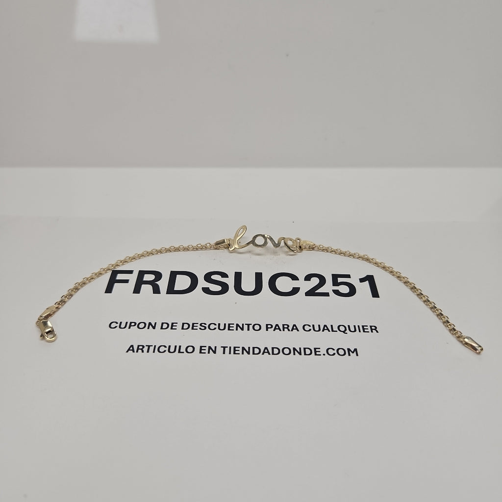 PULSERA ESCLAVA GRABADA LOVE 10K 18 CM 2.8 GR (NUEVO)