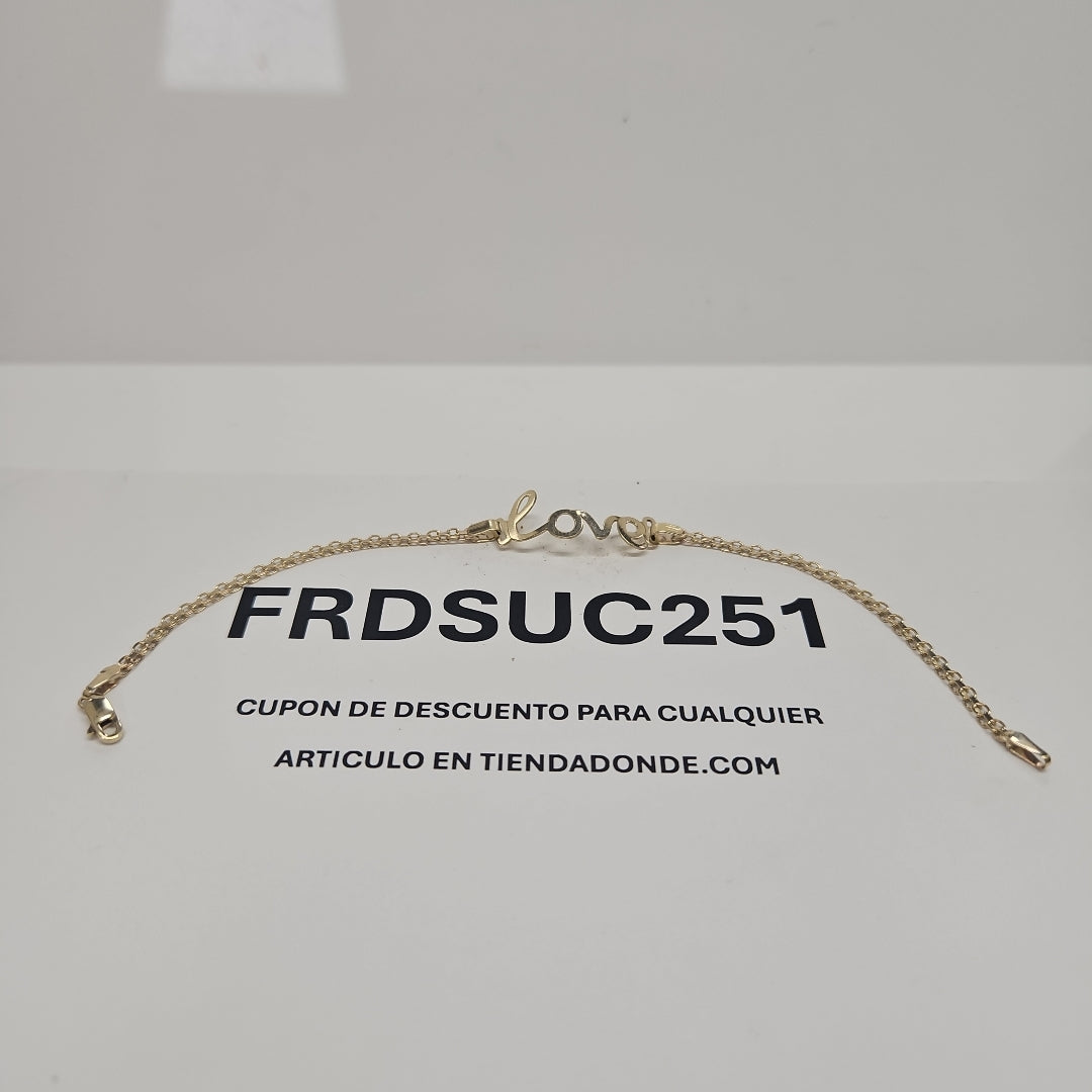 PULSERA ESCLAVA GRABADA LOVE 10K 18 CM 2.8 GR (NUEVO)