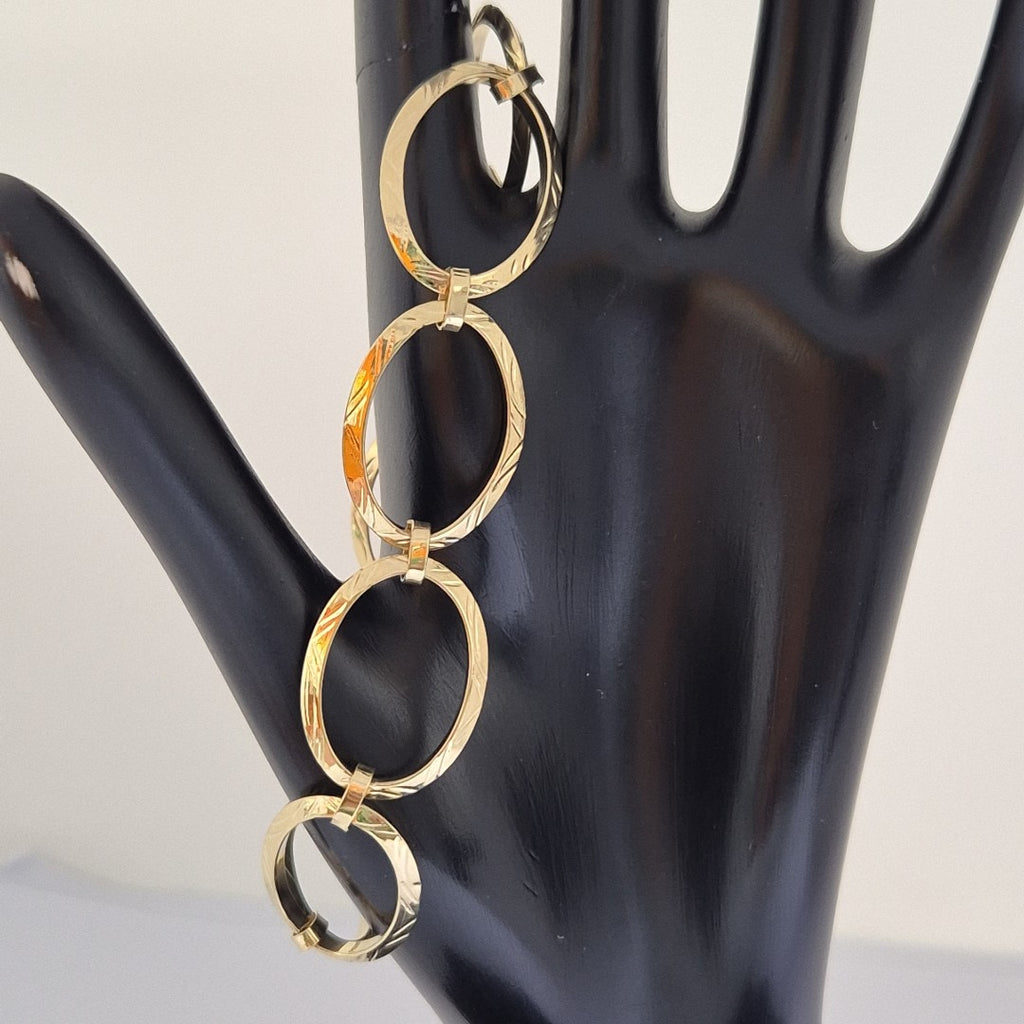 PULSERA CON AROS OVALADOS 14K 18 CM 5.2 GR (NUEVO)