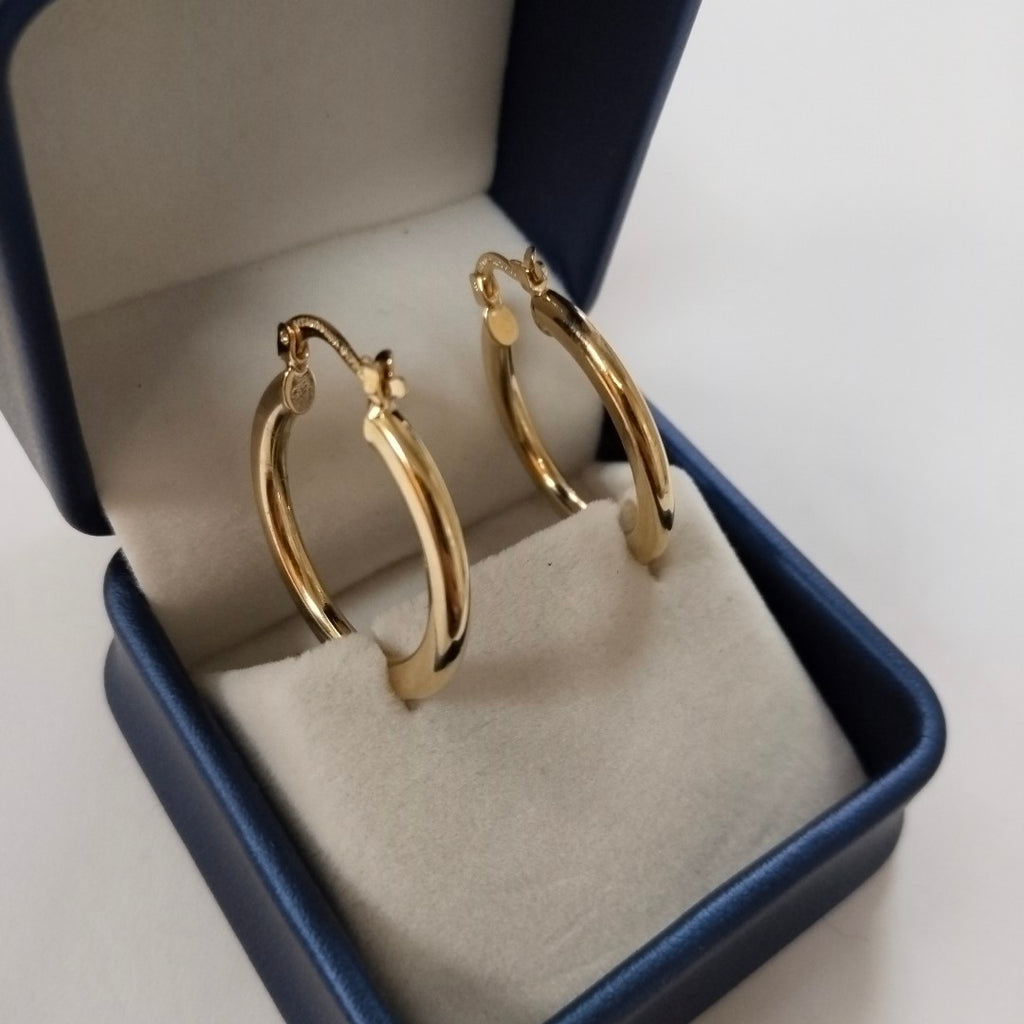 ARETES TEJIDO ARRACADA LISA 14K 2 GR (NUEVO)