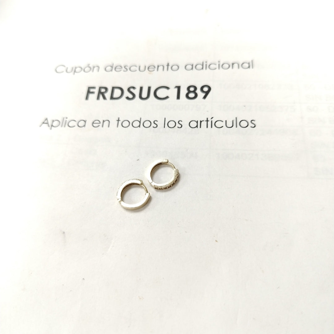 ARETES ARRACADAS CON CIRCONIAS 10K 1.2 GR (NUEVO)
