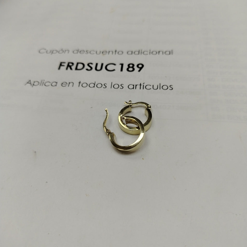 ARETES ARRACADA LISA 14K 2 GR (NUEVO)
