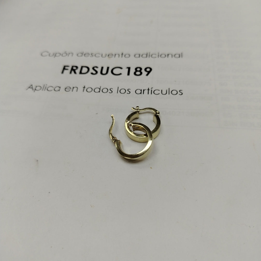 ARETES ARRACADA LISA 14K 2 GR (NUEVO)