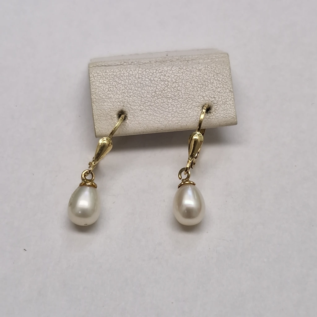 ARETES C PERLAS SINTETICAS 10K 2.2 GR (NUEVO)