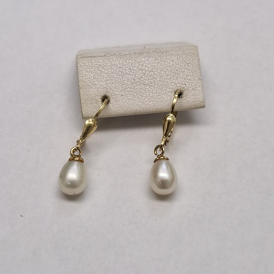 ARETES C PERLAS SINTETICAS 10K 2.2 GR (NUEVO)