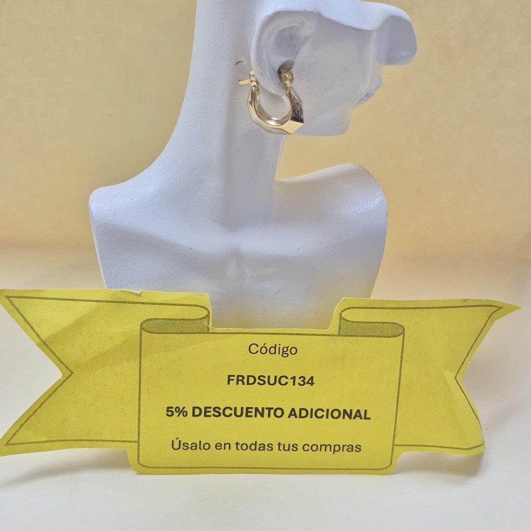 ARETES HUGIES C CIRCONIAS 14K 1.5 GR (NUEVO)