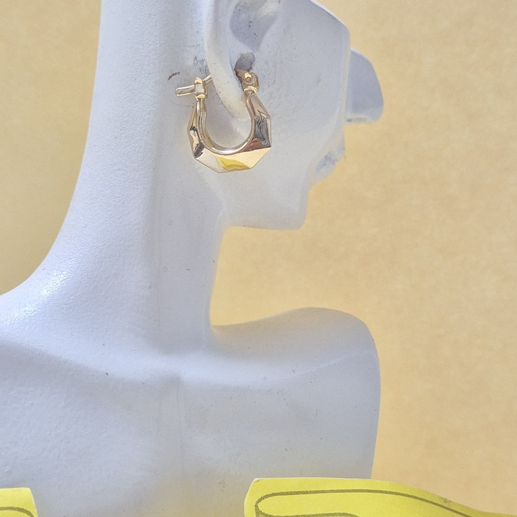 ARETES TEJIDO ARRACADA FACETADA 14K 1.3 GR (NUEVO)