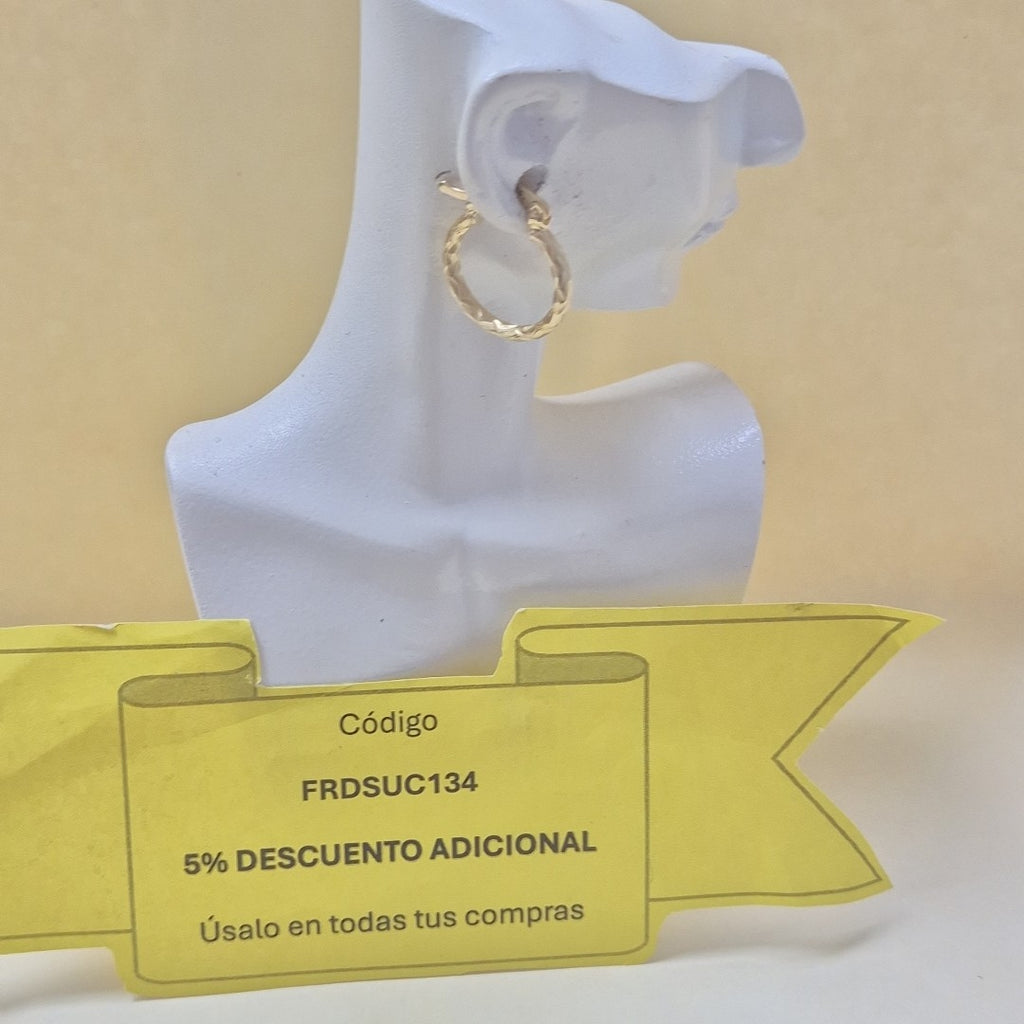 ARETES ARRACADAS TRENZADAS 14K 18 1.6 GR (NUEVO)