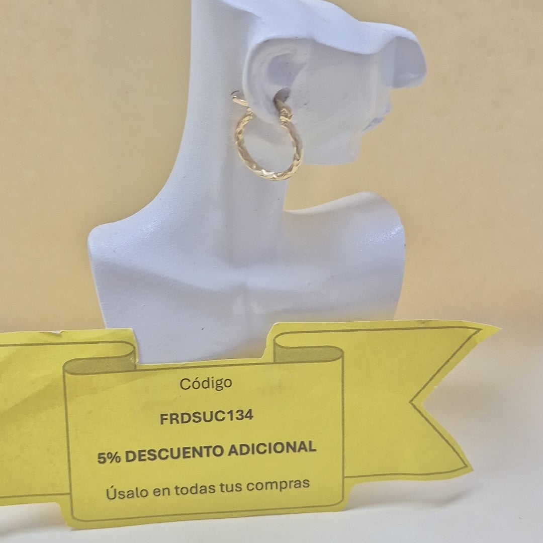 ARETES ARRACADAS TRENZADAS 14K 18 1.6 GR (NUEVO)