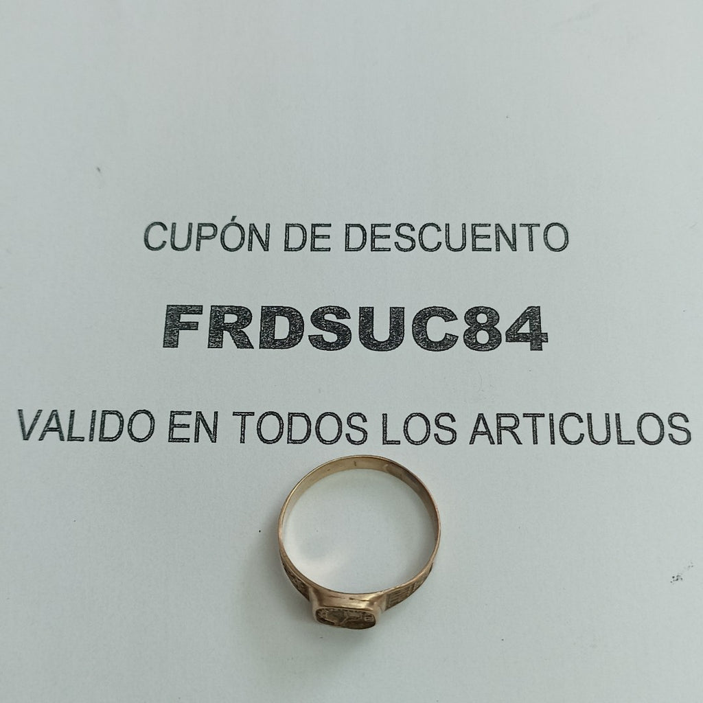 ANILLO DE GRADUACIÓN ORO 8 K 2.4 GRMS (SEMINUEVO)
