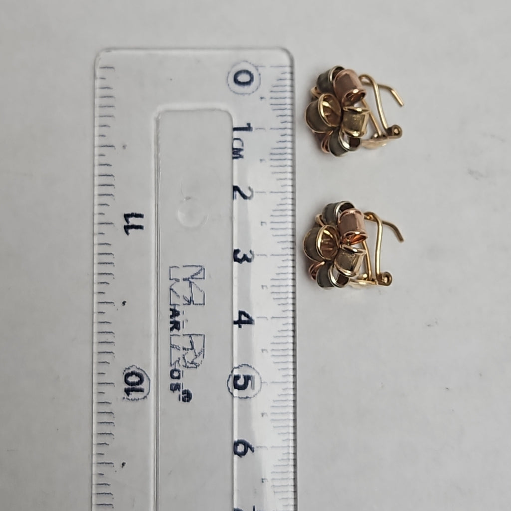 ARETES PAR ORO, ORO COMBINADO 10 K 3 GRMS (SEMINUEVO)