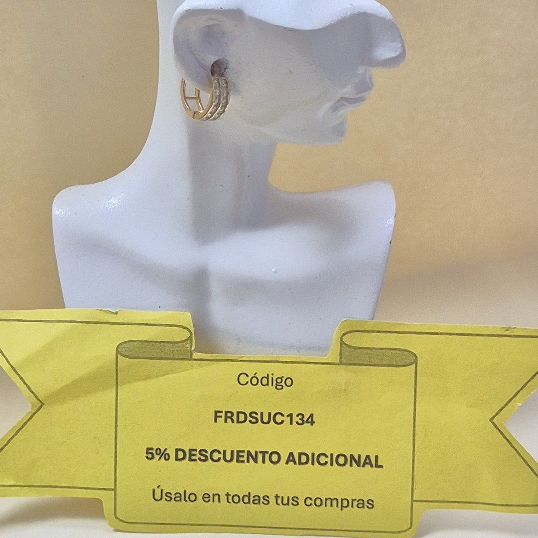 ARETES HUGGIES C CIRCONIAS 14K 1.8 GR (NUEVO)