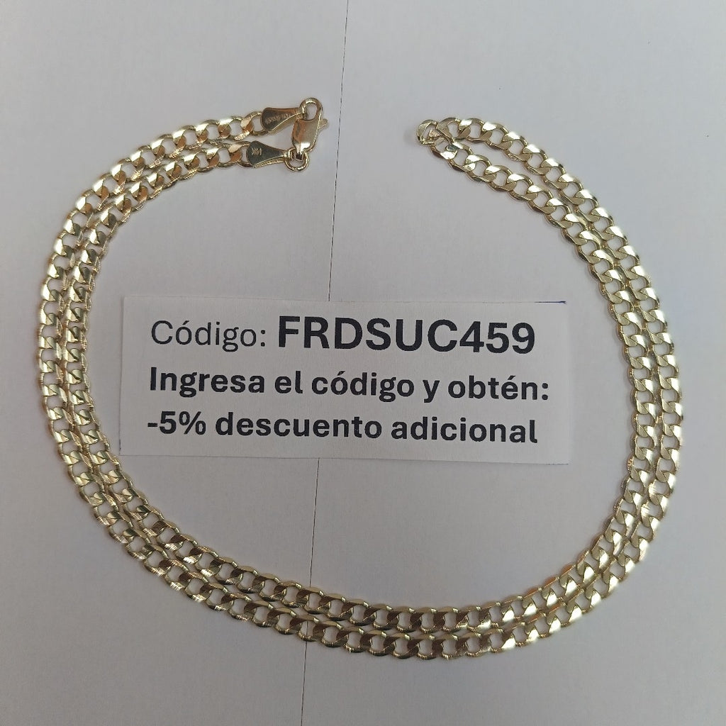 CADENA BARBADA 14K 55 CM 12.5 GR (NUEVO)