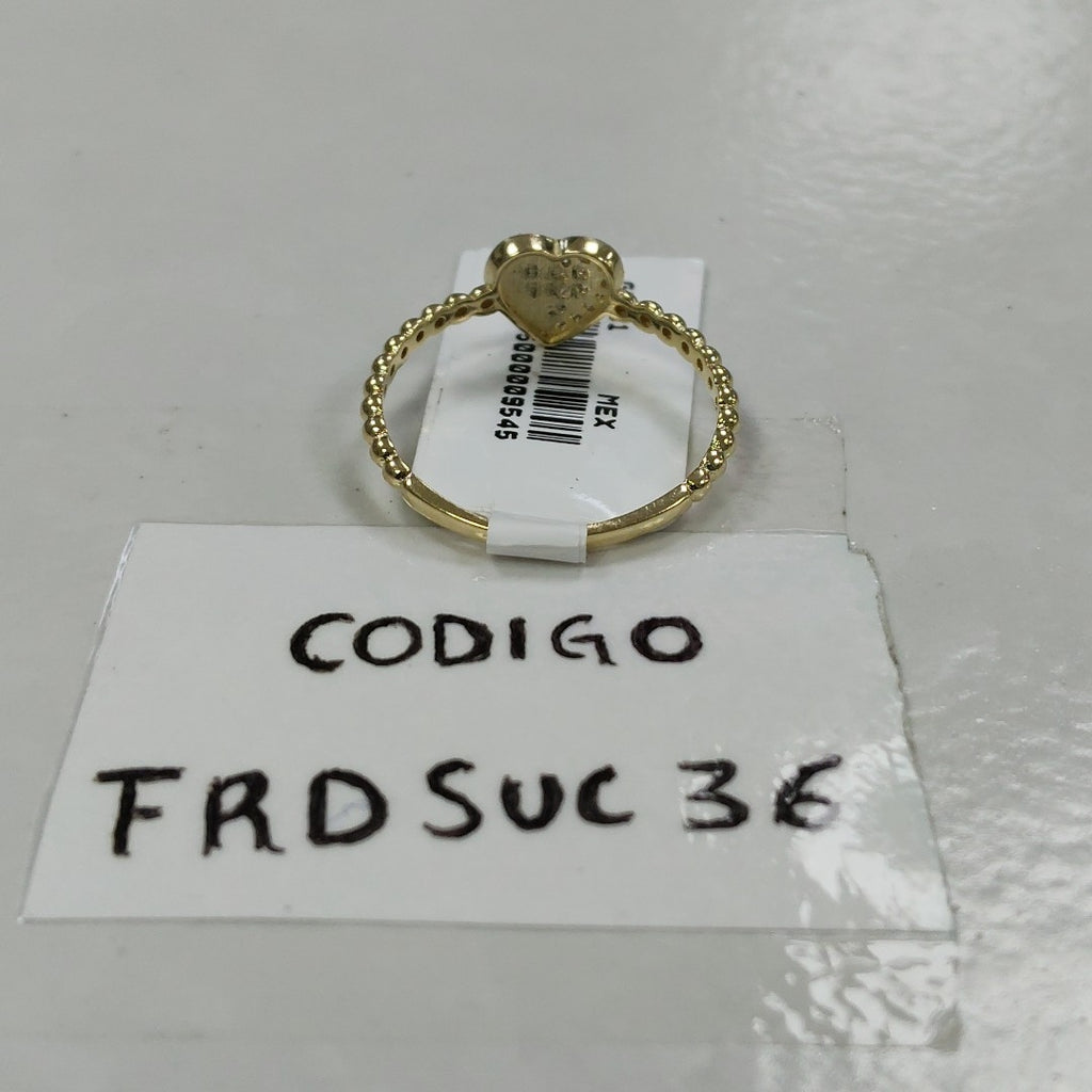 ANILLO ANILLITO FIG CORAZON C CIRCONIAS 14K 9 TALLA 1.6 GR (NUEVO)