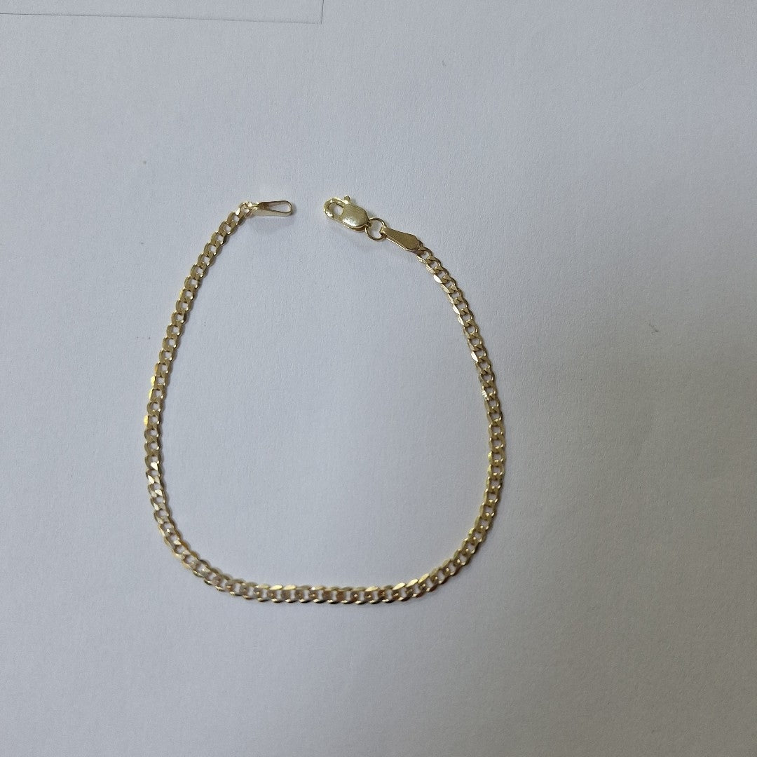PULSERA TEJIDO BARBADA 14K 18 CM 2.1 GR (NUEVO)