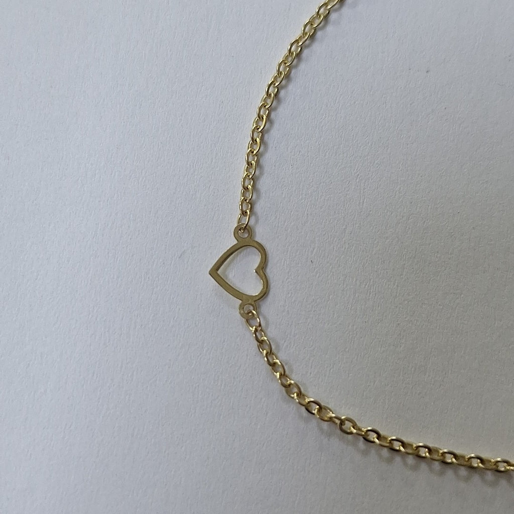PULSERA ESPECIAL CON CORAZONES 10K 18 CM 1.2 GR (NUEVO)