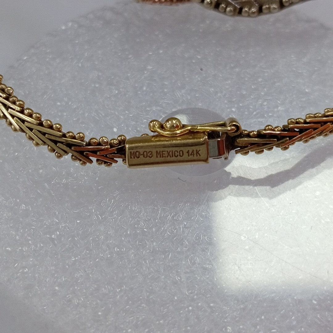 PULSERA ORO, ORO COMBINADO 14 K 9.7 GRMS (SEMINUEVO)