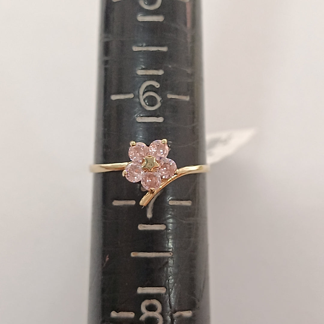 ANILLOS FIG FLOR PIEDRAS COL 14K TALLA 7 0.9 GR (NUEVO)