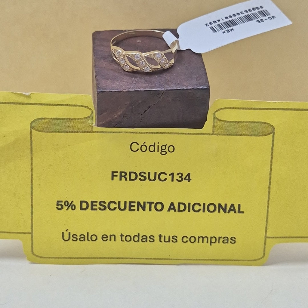 ANILLOS C CIRCONIAS 14K TALLA 7 1.3 GR (NUEVO)