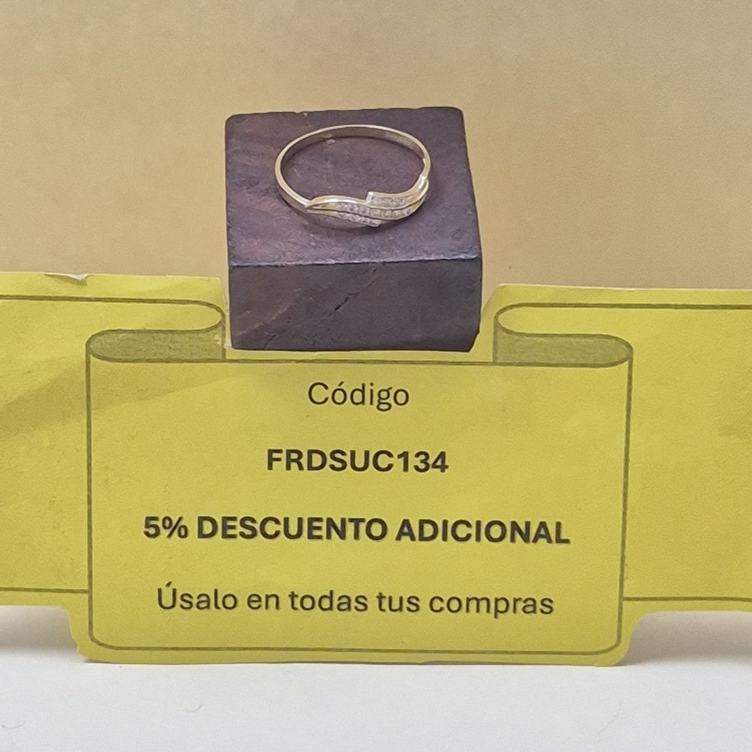 ANILLOS CON CIRCONIAS 14K TALLA 7 0.9 GR (NUEVO)