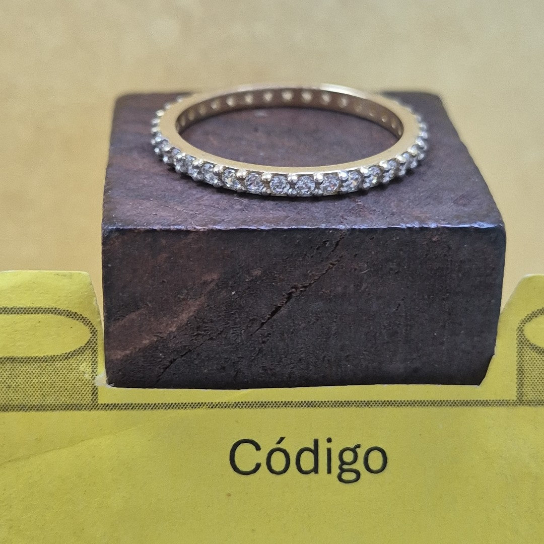 ANILLO ANILLITO CHURUMBELA C CIRCONIAS 14K 8.5 TALLA 2 GR (NUEVO)