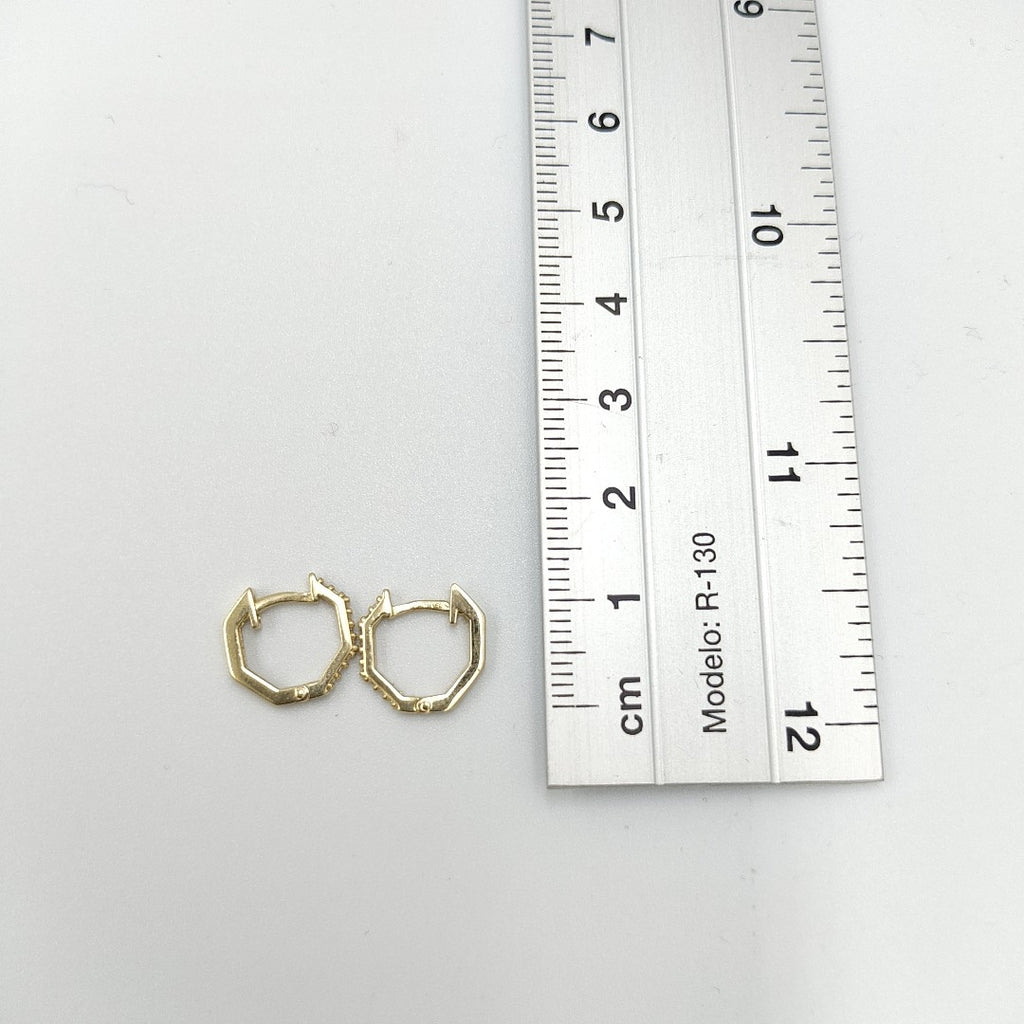 ARETES HUGIES C CIRCONIAS 14K 1.5 GR (NUEVO)