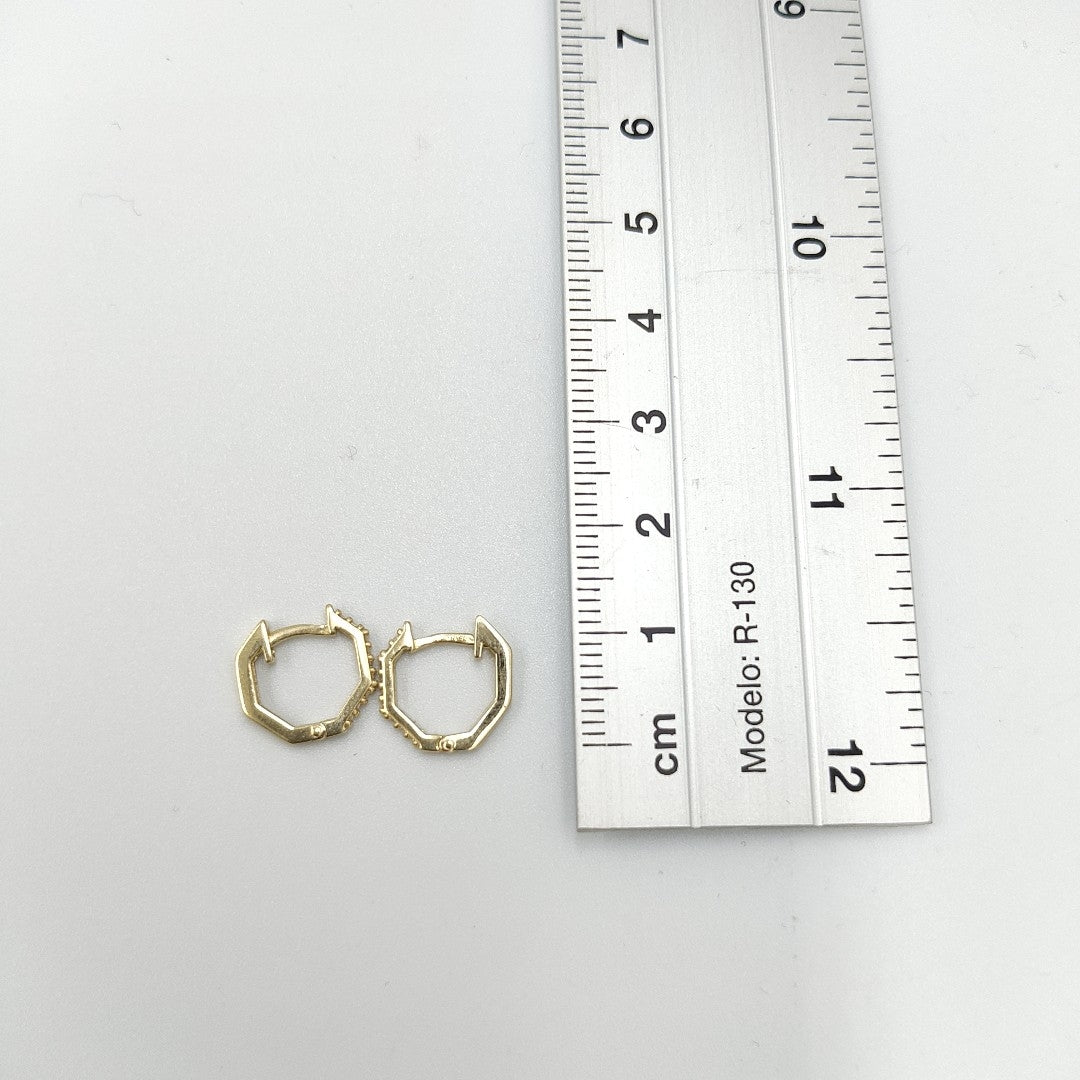 ARETES HUGIES C CIRCONIAS 14K 1.5 GR (NUEVO)