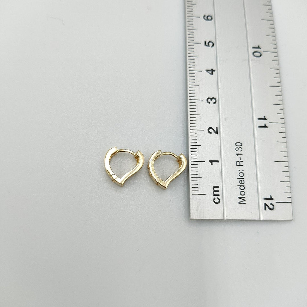 ARETES ARRACADAS CORAZON C CIRCONIAS 14K 2.1 GR (NUEVO)