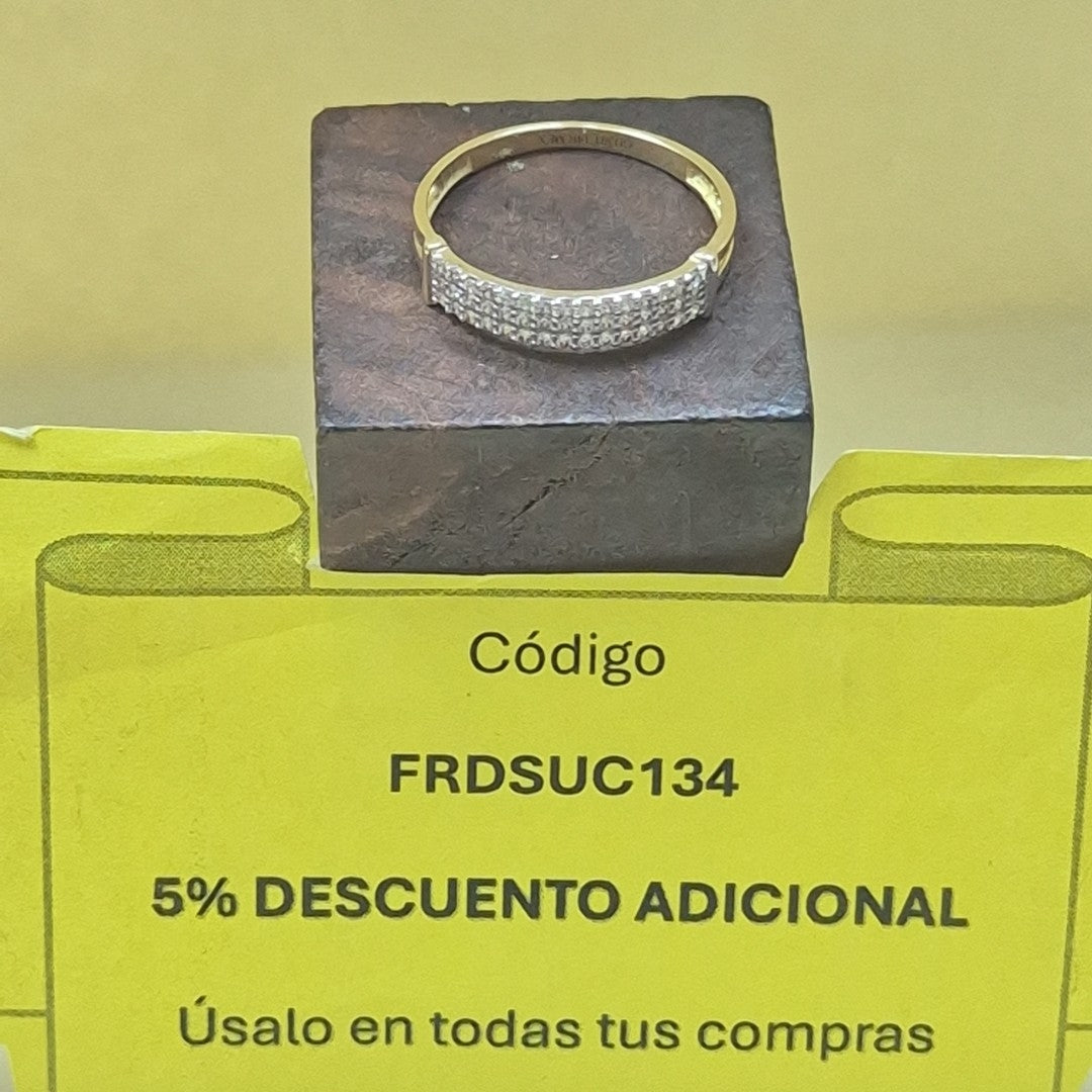 ANILLO ANILLITO C CIRCONIAS 14K 8 TALLA 1.6 GR (NUEVO)