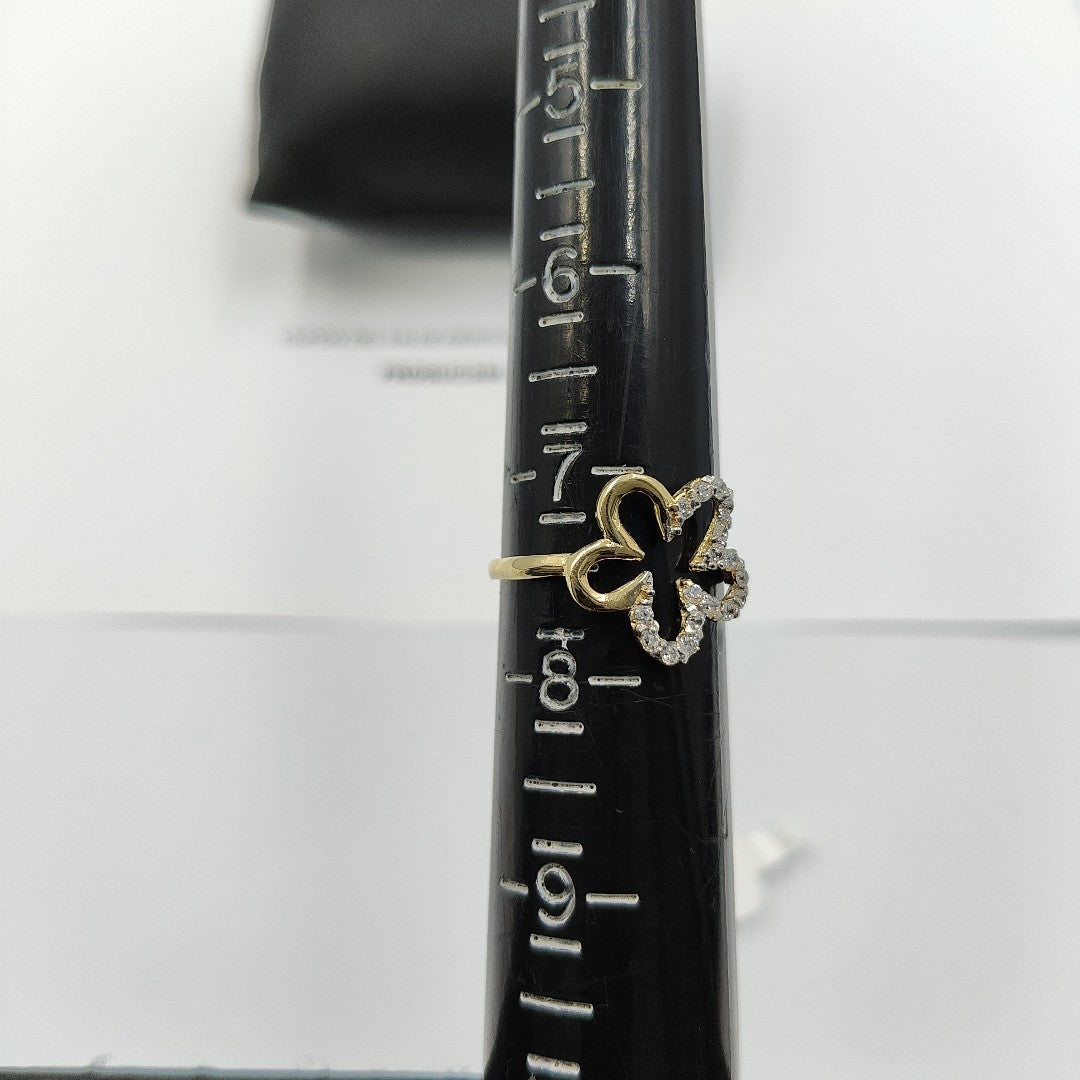 ANILLOS FIG FLOR C CIRCONIAS 14K TALLA 8 1.6 GR (NUEVO)