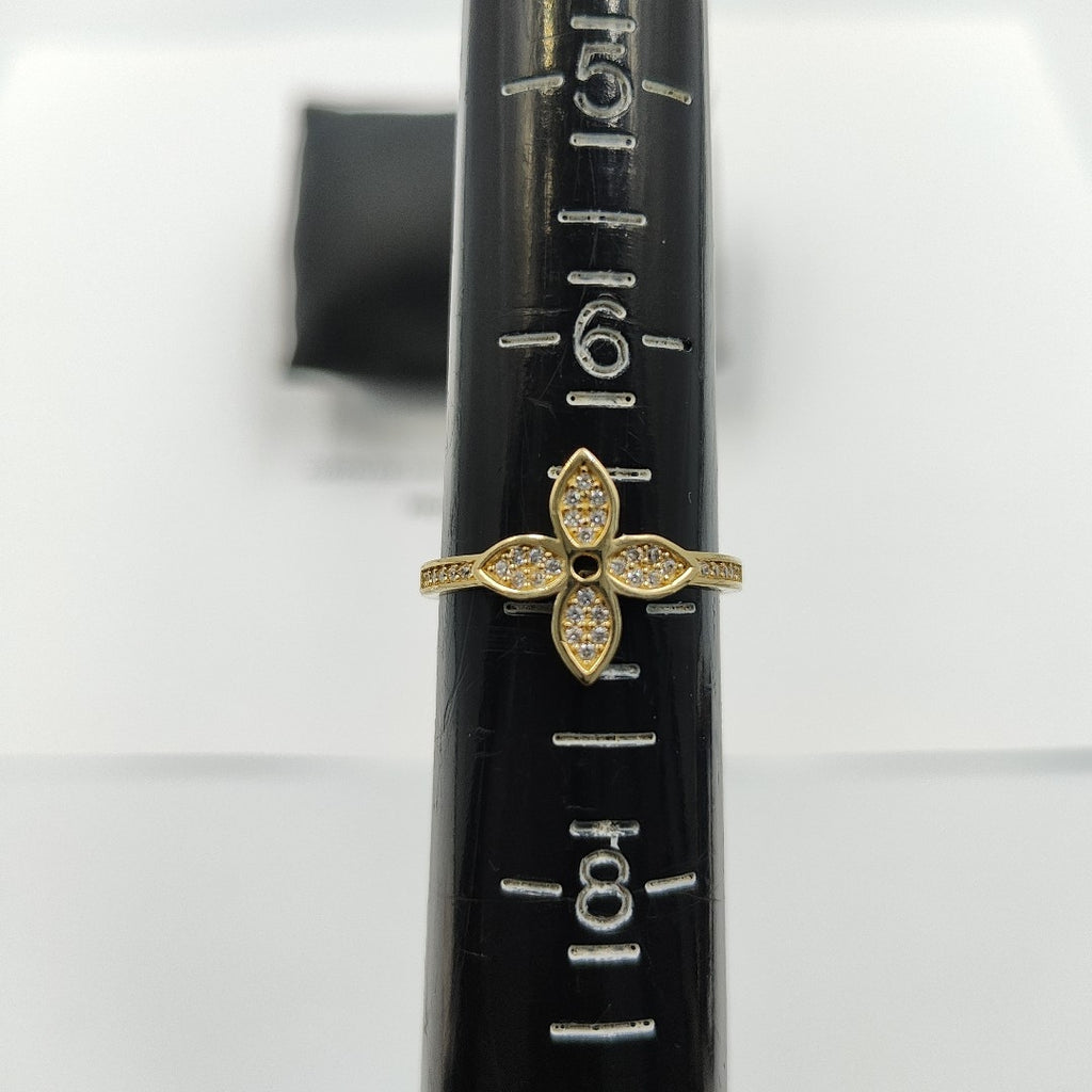 ANILLO ANILLITO FLOR C CIRCONIAS 14K 7 TALLA 1.9 GR (NUEVO)