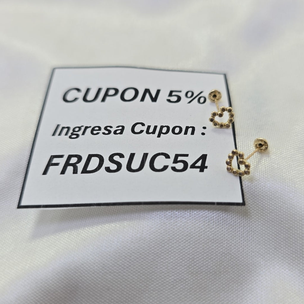 BROQUELES BROQUEL FIG CORAZON 14K 0.23 GR (NUEVO)