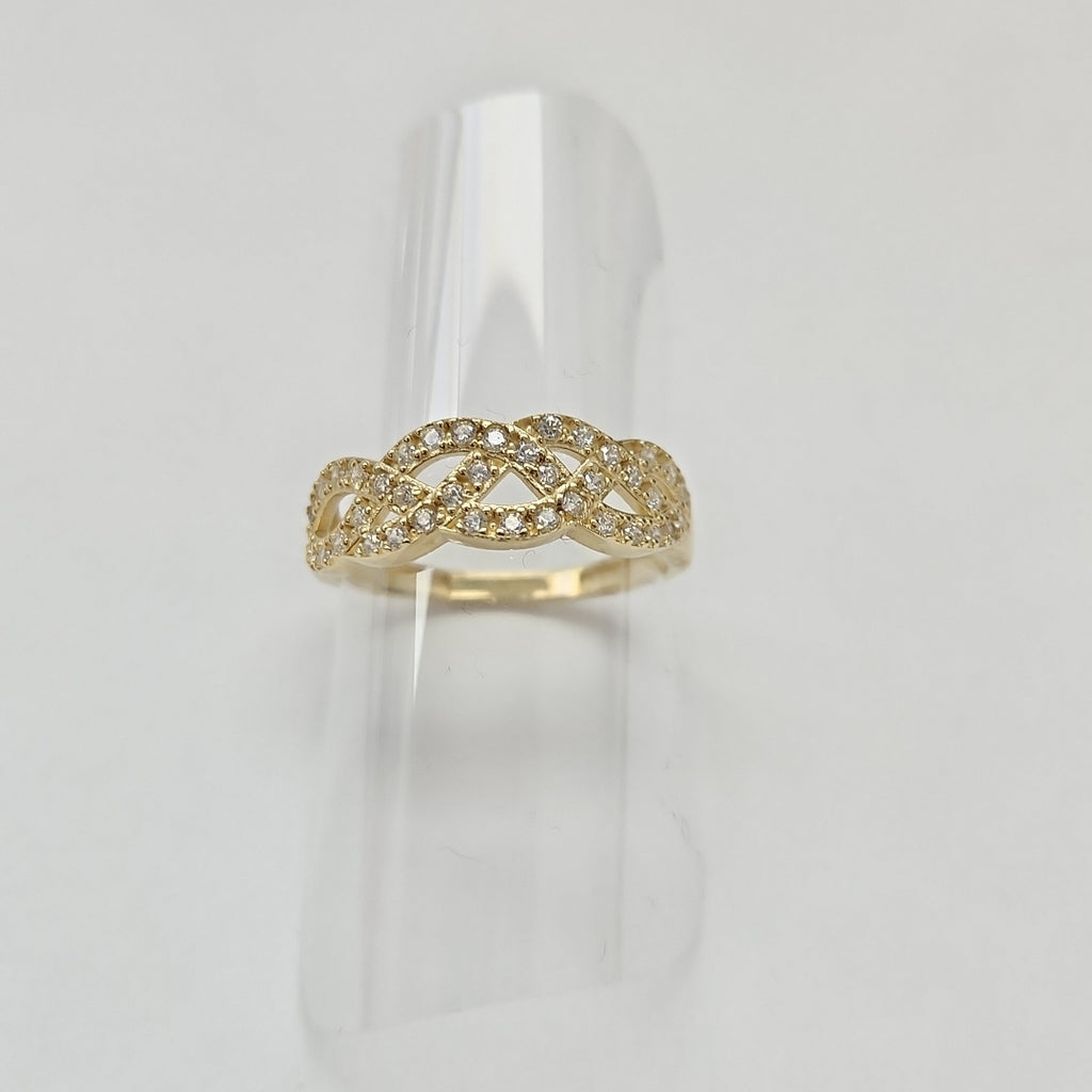 ANILLOS C CIRCONIAS 14K TALLA 8 2.5 GR (NUEVO)