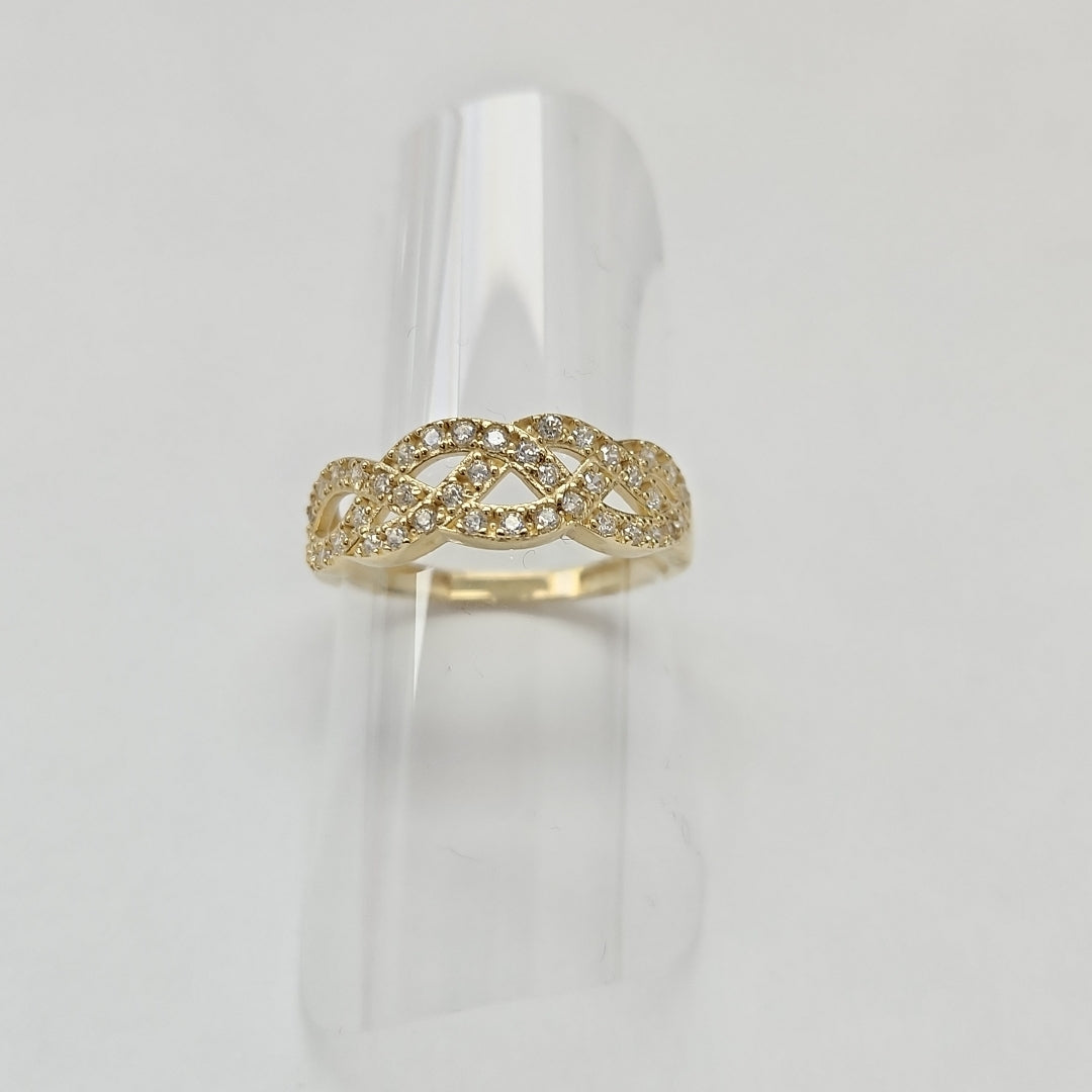 ANILLOS C CIRCONIAS 14K TALLA 8 2.5 GR (NUEVO)
