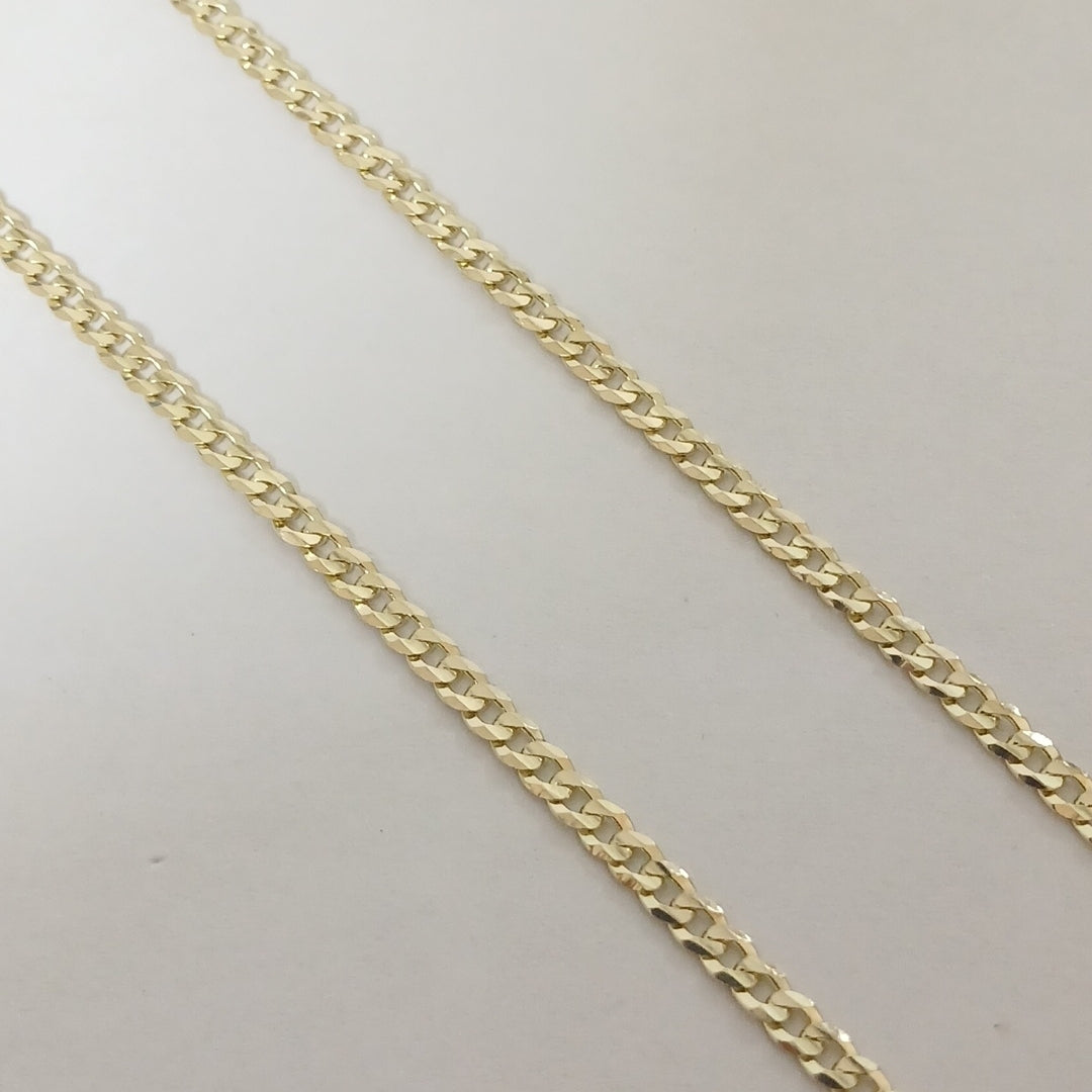 CADENAS TEJIDO BARBADA ORO 10K 55 CM 8.4 GR (NUEVO)